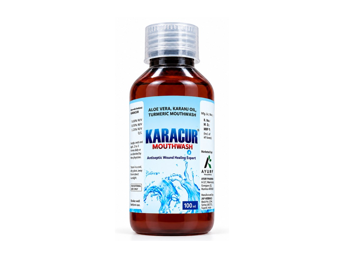 Karacur Mouthwash product label